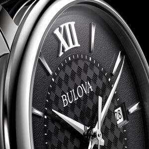 Bulova Men's Hudson Automatic Black Leather Strap